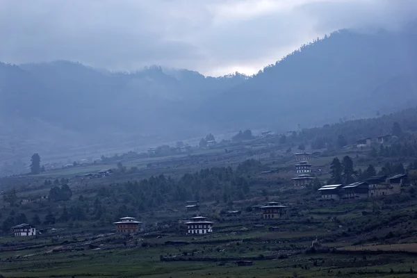 Una vista de PHOBJIKHA VALLEY, BHUTAN, Circa Mayo 2015 —  Fotos de Stock