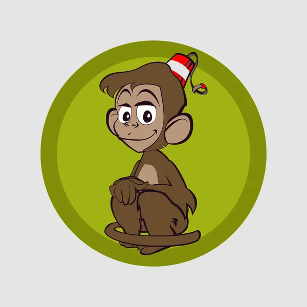 Monkey waiting for a friend for life — Stock Vector