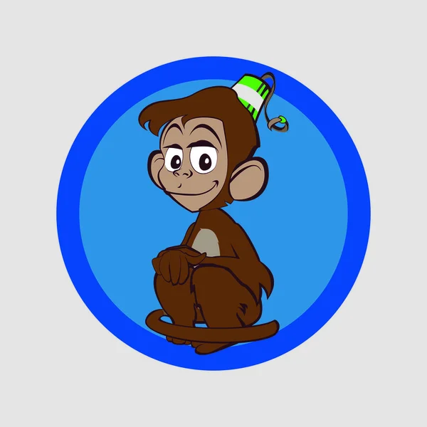 Monkey waiting for a friend for life — Stock Vector