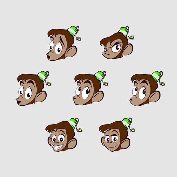 Different emotions monkey — Stock Vector