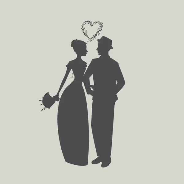 Ceremonia de boda hombre y mujer — Vector de stock