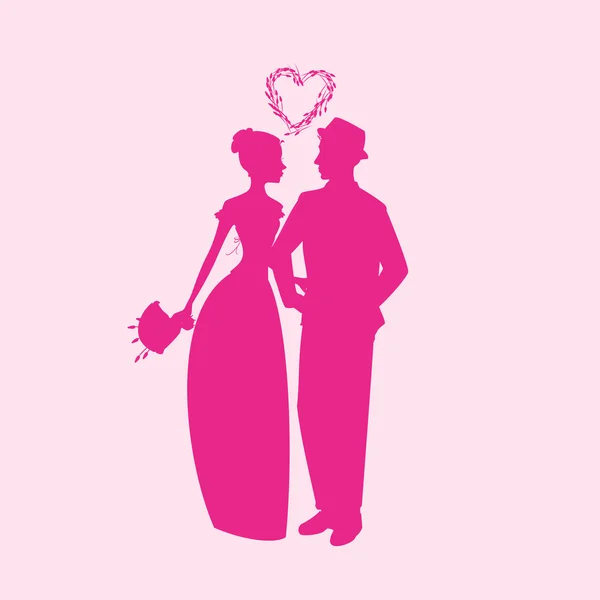 Cérémonie de mariage homme et femme — Image vectorielle