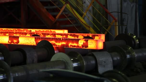 Конвейер сталеплавильного завода — стоковое видео