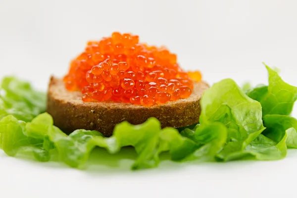 Sandwich con caviar rojo — Foto de Stock