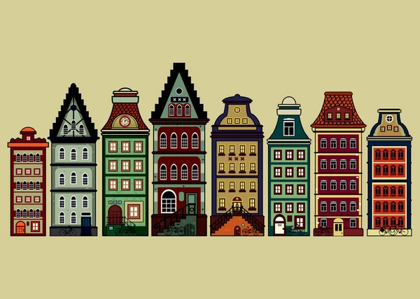 Amsterdam casas conjunto — Vector de stock