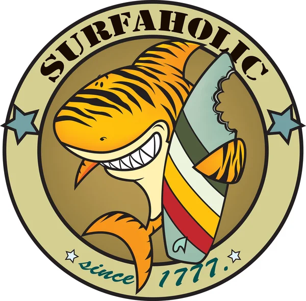 Surfaholischer Tigerhai — Stockfoto