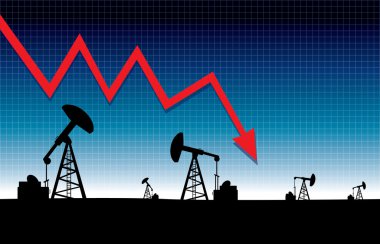 Petrol fiyatı sonbahar grafik illüstrasyon