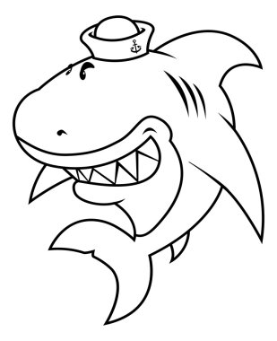 Büyük beyaz köpekbalığı denizci şapkası