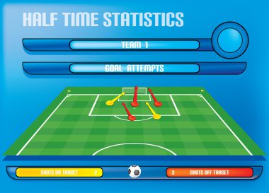 Oyun rapor bilgi grafik futbol futbol çekim Gol istatistikleri için