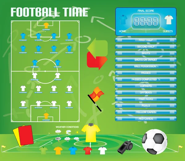 Information grafik för fotboll fotbollsspel — Stock vektor