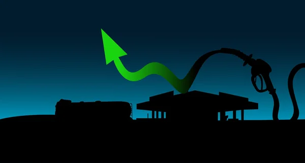 Illustrazione della crescita dei prezzi del diesel e della benzina — Vettoriale Stock