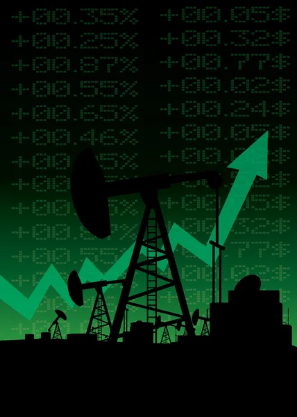 Exemplo do crescimento dos preços do petróleo —  Vetores de Stock