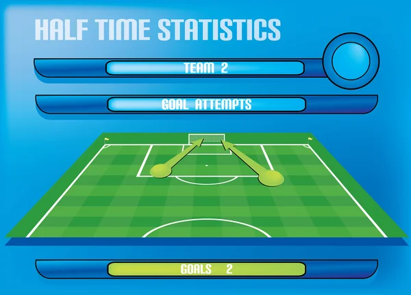 Relatório do jogo gráficos informações marcou estatísticas de gols — Vetor de Stock