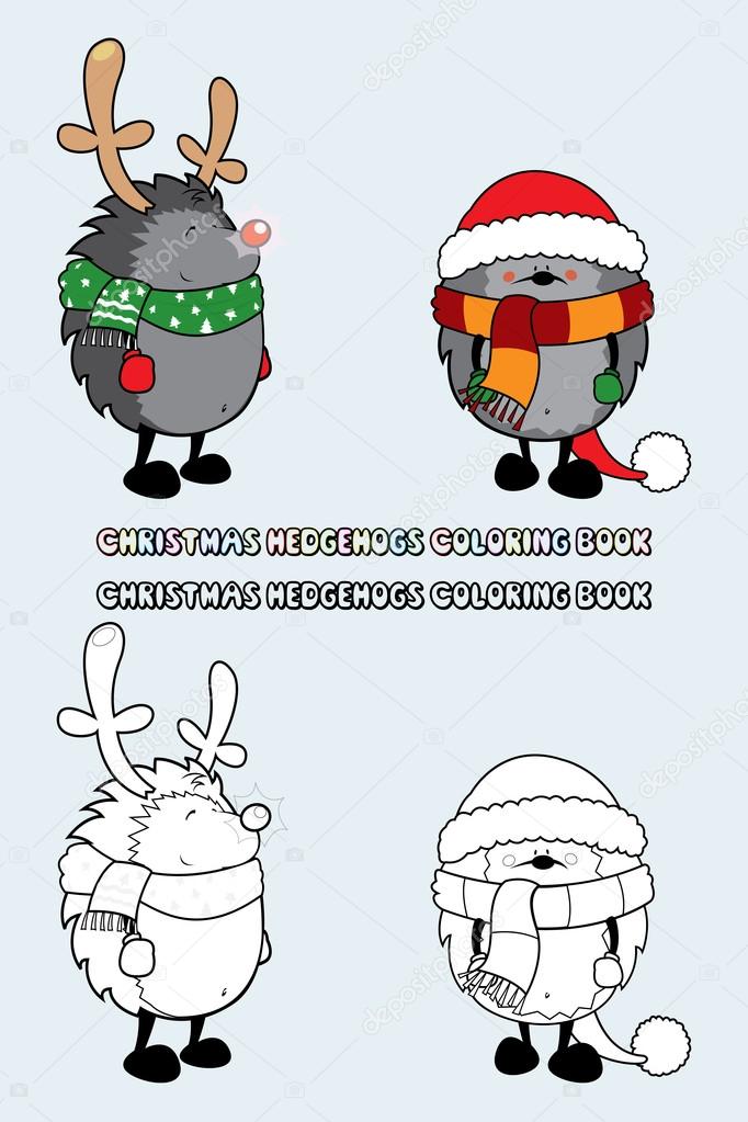 Set of 2 Christmas hedgehogs