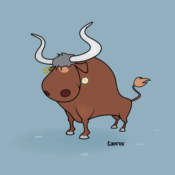 Funny zodiac sign taurus — Stock Vector