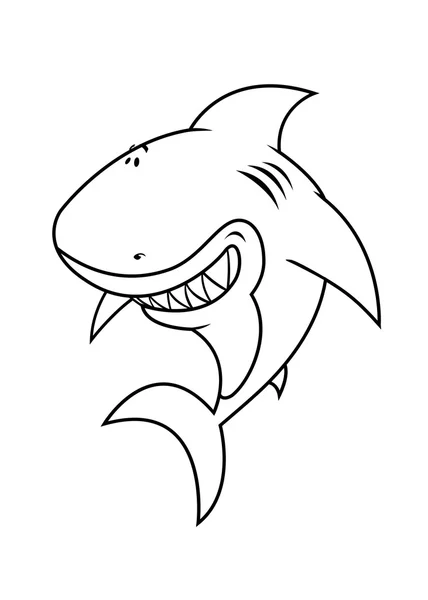 Heureux grand requin blanc — Image vectorielle