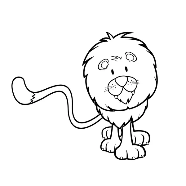 Cute lion for coloring book — Stock Vector