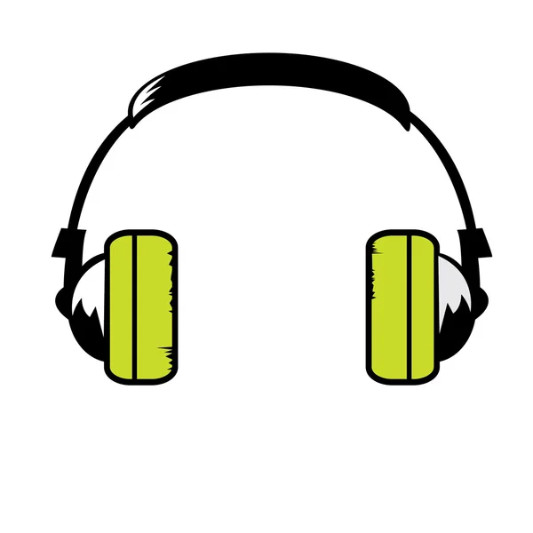 Cartoon green Headphones — Stock Vector