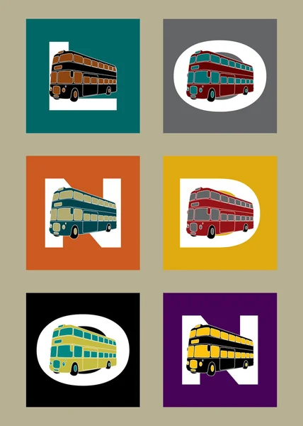 伦敦双层巴士 — 图库矢量图片