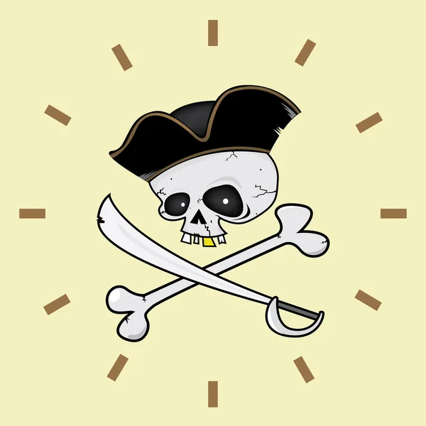 Cartoon Pirate skull — Stock Vector