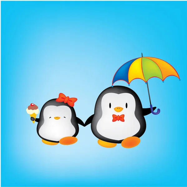 Dois pinguins bonitos —  Vetores de Stock