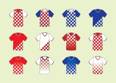 Hırvat futbol jersey t-shirt ayarla