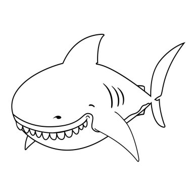 Şirin komik büyük beyaz köpekbalığı