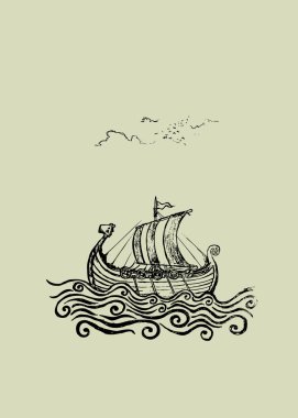 Viking gemisi illüstrasyon