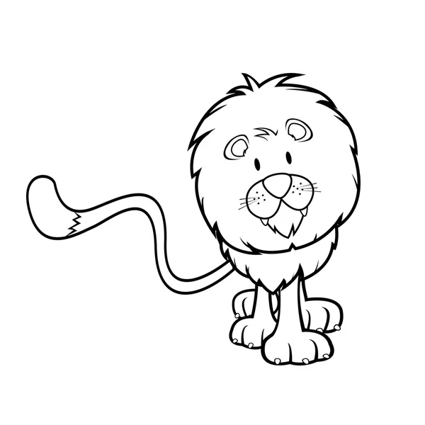 Cute lion coloring book — Stock Vector