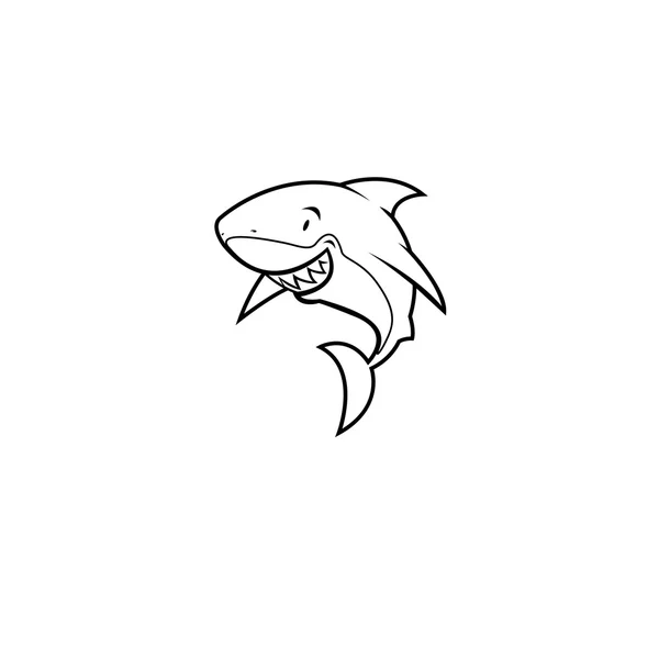 Tiburón libro para colorear — Vector de stock