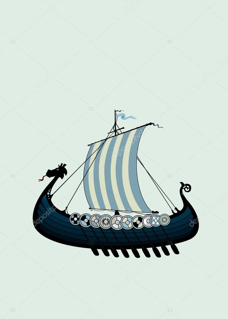 Viking ship  illustration