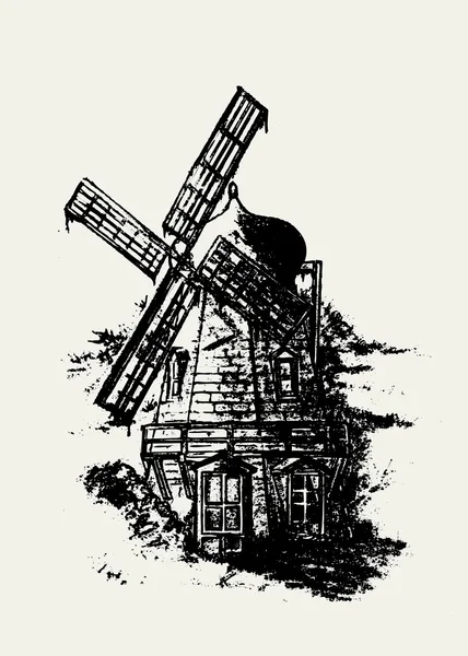 Ветряная мельница Нидерландов — стоковый вектор