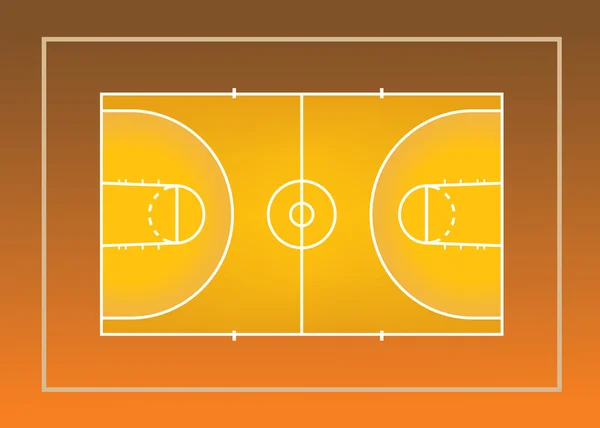 Basketbalveld, luchtfoto — Stockvector