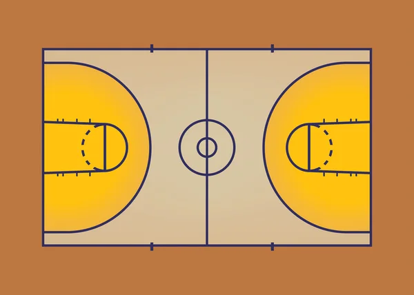 Basketbalveld, luchtfoto — Stockvector