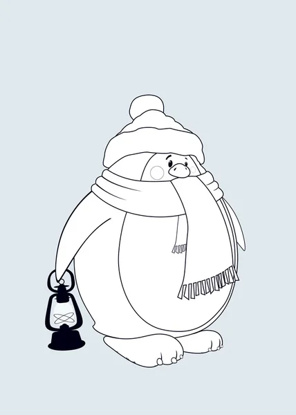 Mignon regardant pingouin — Image vectorielle