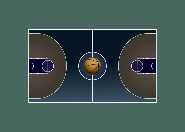 Баскетбольный мяч и площадка — стоковый вектор