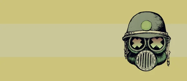 Cráneo de guerra con casco — Vector de stock