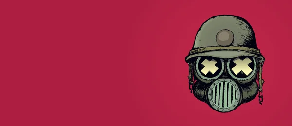 War skull with helmet Stock Vector