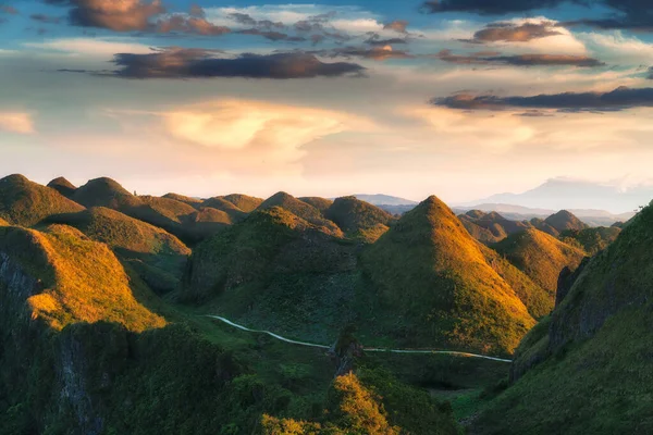 Sidovy Osmena Peak Cebu Filippinerna Gyllene Timme Med Mjuka Färgglada — Stockfoto