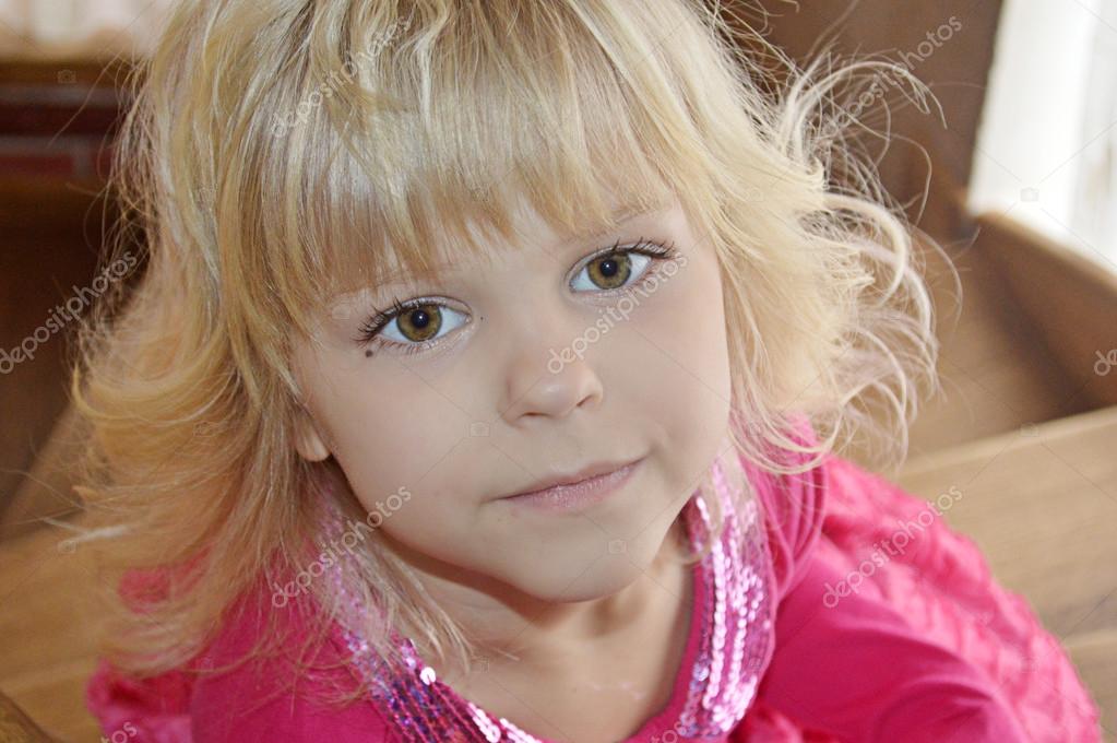 Face Of A Little Girl With White Hair Stock Photo C Bohdan Katya