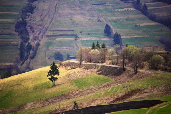 산 마에 화창한 봄입니다. 필드와 언덕 — 스톡 사진