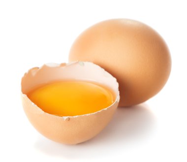 Kırık tavuk yumurta ve yumurta sarısı