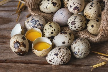 Çiğ Bıldırcın yumurta portre