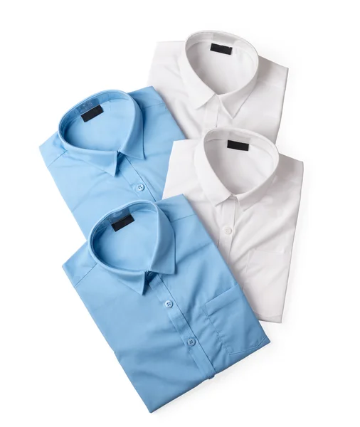 Set di camicie maschili bianche e blu — Foto Stock