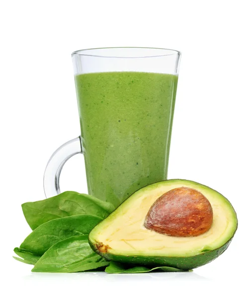 Piureuri verzi într-un pahar cu avocado — Fotografie, imagine de stoc