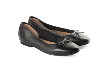 Beyaz bir arka plan üzerinde siyah Klasik Ayakkabı