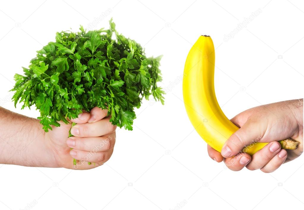 banana like a big penis and parsley