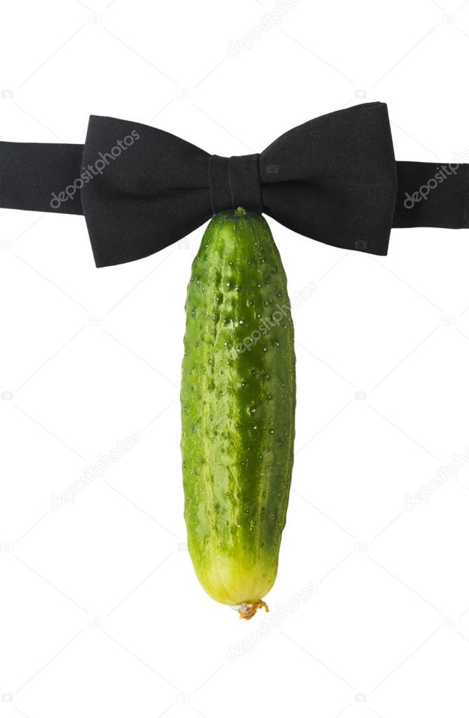 Big cucumber and bow-tie, like the penis