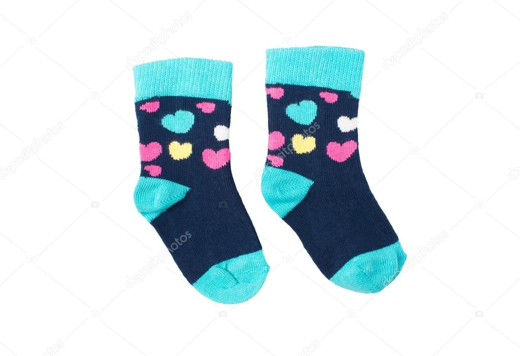 bright baby socks isolated on white