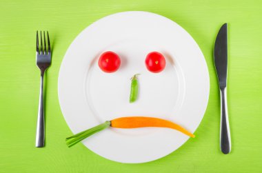 Sad face of vegetables